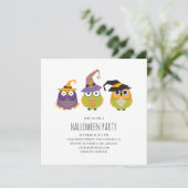 Halloween is een uil. Grappig kinder kostumefeest. Kaart (Staand voorkant)