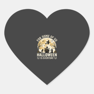 Halloween Is Elke Dag Geheime Maan Heks Silhouet Hart Sticker