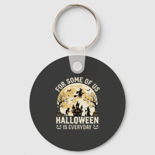 Halloween Is Elke Dag Geheime Maan Heks Silhouet Sleutelhanger