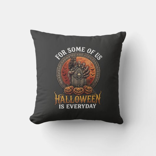 Halloween Is Elke Dag Monster Hand Grafsteen Pompo Kussen (Voorkant)