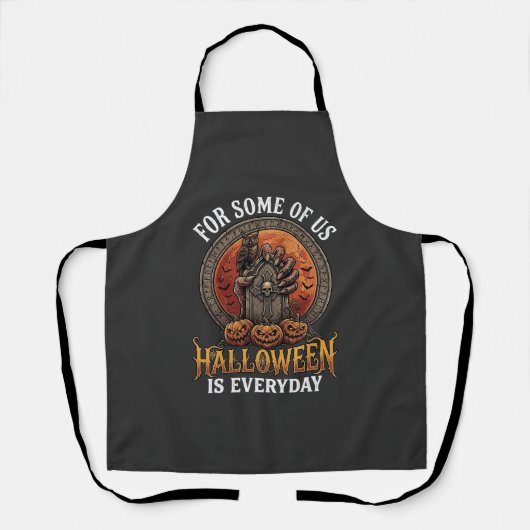 Halloween Is Elke Dag Monster Hand Grafsteen Pompo Schort (Voorkant)