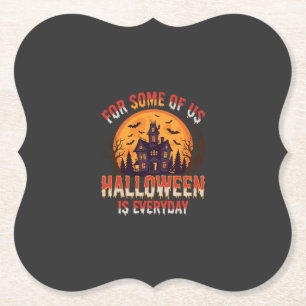 Halloween Is Elke Dag Spokenhuis Vintage Grafisch Kartonnen Onderzetters