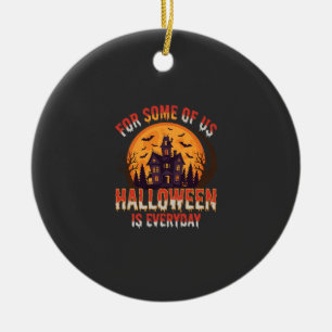 Halloween Is Elke Dag Spokenhuis Vintage Grafisch Keramisch Ornament