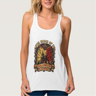 Halloween Is Elke Dag Spokenhuis Vleermuizen Pompo Tanktop
