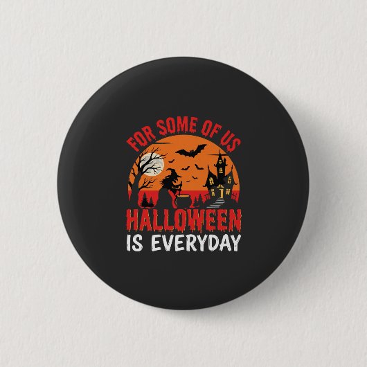 Halloween Is Everyday Heks Geest Huis Ronde Button 5,7 Cm (Voorkant)