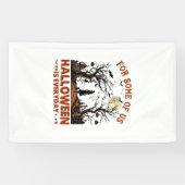 Halloween Is Everyday Heks Silhouet Volle Maan G Spandoek (Horizontaal)