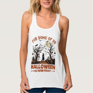 Halloween Is Everyday Heks Silhouet Volle Maan G Tanktop