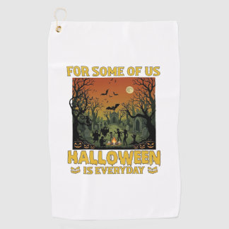 Halloween Is Everyday Kerkhof Zombies Vuurkorf Pu Golfhanddoek