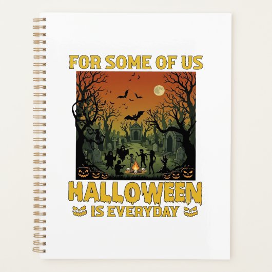 Halloween Is Everyday Kerkhof Zombies Vuurkorf Pu Planner (Voorkant)
