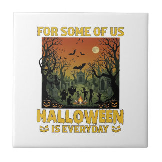 Halloween Is Everyday Kerkhof Zombies Vuurkorf Pu Tegeltje
