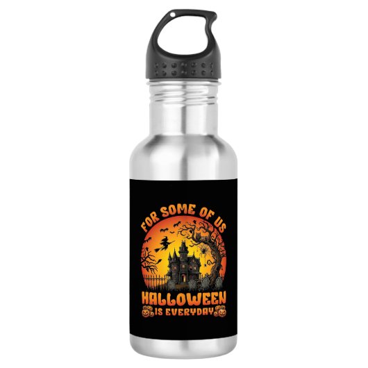 Halloween Is Everyday Spoken Huis Heks Maan_1 Waterfles (Voorkant)