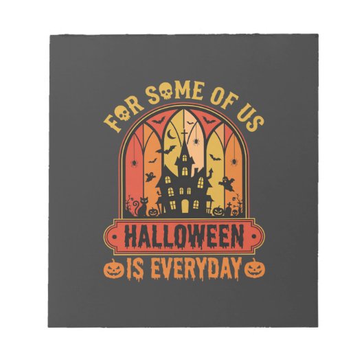 Halloween Is Everyday Spoken Huis Retro Notitieblok (Voorkant)