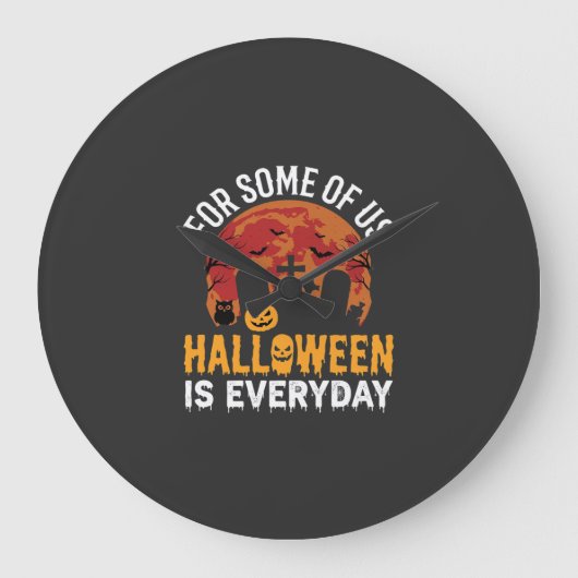 Halloween Is Everyday Spooky Kerkhof Maan Grote Klok (Voorkant)
