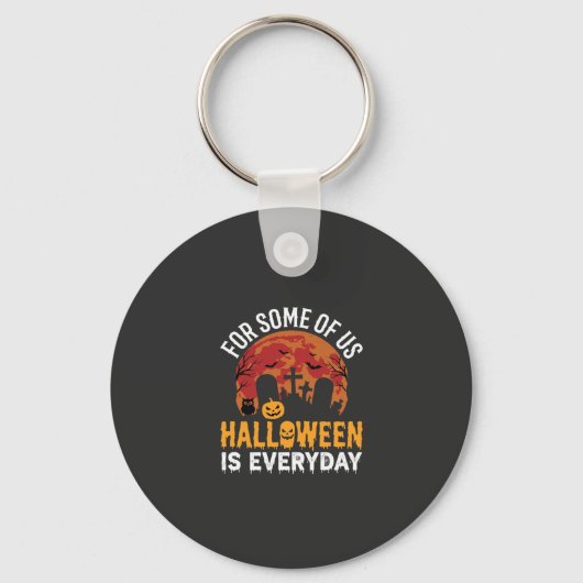 Halloween Is Everyday Spooky Kerkhof Maan Sleutelhanger (Voorkant)