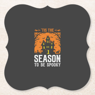 Halloween Is Het Seizoen Om Griezels Design_1 Kartonnen Onderzetters