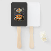 Halloween Is het Seizoen Pompoen Kat Ontwerp_1 Handwaaier (Voorkant en achterkant)
