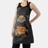 Halloween Is het Seizoen Pompoen Kat Ontwerp_1 Schort (Insitu)