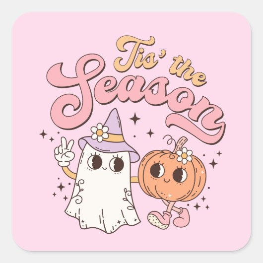 Halloween is het seizoen vierkante sticker (Voorkant)