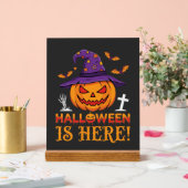 Halloween Is Hier Heks Pompoen Vector Acryl Bord (Huwelijk)