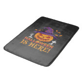 Halloween Is Hier Heks Pompoen Vector Badmat (Gekanteld)