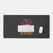 Halloween Is Hier Heks Pompoen Vector Bureaumat (Keyboard & Muis)