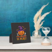 Halloween Is Hier Heks Pompoen Vector Fotoplaat (Insitu)