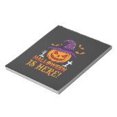 Halloween Is Hier Heks Pompoen Vector Notitieblok (Linkerzijde)