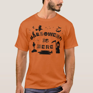 Halloween is hier Typografie Ghoul Witch Grave Cob T-shirt