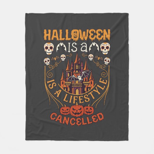 Halloween Is Levensstijl Geannuleerd Kasteel Sched Fleece Deken (Voorkant)