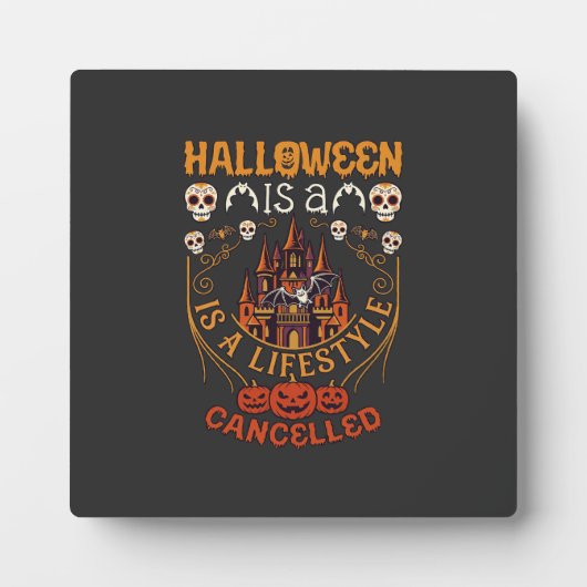 Halloween Is Levensstijl Geannuleerd Kasteel Sched Fotoplaat (Voorkant)