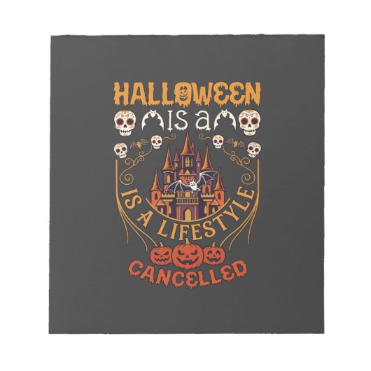 Halloween Is Levensstijl Geannuleerd Kasteel Sched Notitieblok (Voorkant)