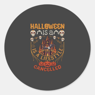 Halloween Is Levensstijl Geannuleerd Kasteel Sched Ronde Sticker