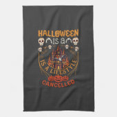Halloween Is Levensstijl Geannuleerd Kasteel Sched Theedoek (Verticaal)