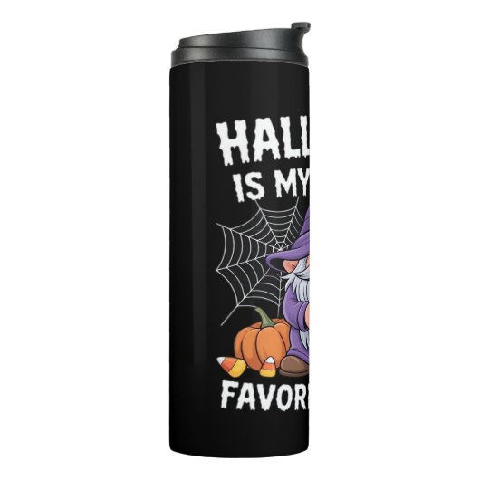 Halloween is mijn favoriete vakantie pompoen Snoep Thermosbeker (Gedraaid links)