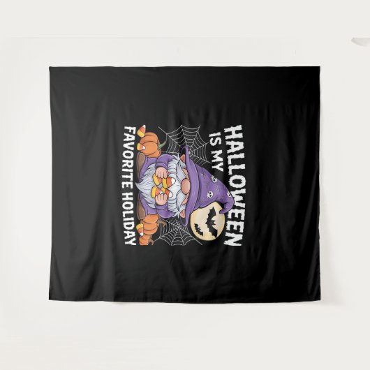 Halloween is mijn favoriete vakantie pompoen Snoep Wandkleed (Voorkant (horizontaal))