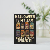 Halloween is mijn jam - Grappig Spooky Jar Design Feestdagenkaart (Staand voorkant)