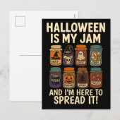 Halloween is mijn jam - Grappig Spooky Jar Design Feestdagenkaart (Voorkant / Achterkant)