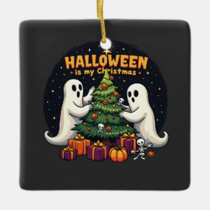 Halloween is mijn kerst grappige geest kerstman keramisch ornament