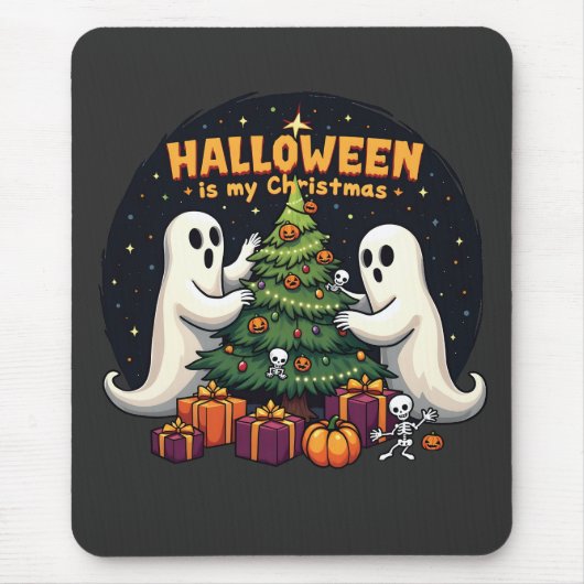Halloween is mijn kerst grappige geest kerstman muismat (Voorkant)
