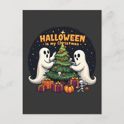 Halloween is mijn Kerstmis Grappige Geest Xmas Ker Aankondigingskaart (Voorkant)