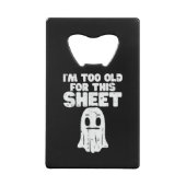 Halloween is te oud voor dit spookkostuum creditkaart flessenopener (Achterkant)