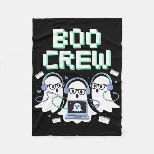 Halloween IT Tech Helpdesk Support Stem van Boo Cr Fleece Deken (Voorkant)