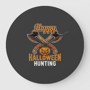 Halloween Jacht Gekruiste Bijlen Jack O Lantern Grote Klok