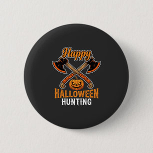 Halloween Jacht Gekruiste Bijlen Jack O Lantern Ronde Button 5,7 Cm