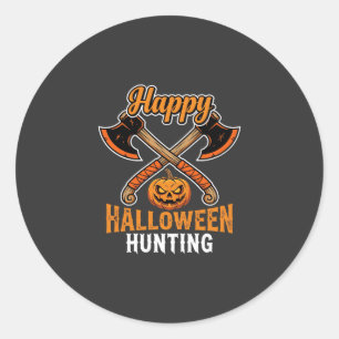 Halloween Jacht Gekruiste Bijlen Jack O Lantern Ronde Sticker
