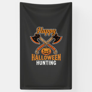 Halloween Jacht Gekruiste Bijlen Jack O Lantern Spandoek