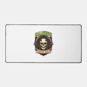 Halloween Jacht Nacht Gehoornde Schedel Rozen Pomp Bureaumat