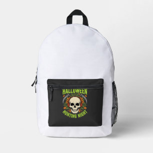 Halloween Jacht Nacht Schedel Zeis Vector Ontwerp Bedrukte Rugzak