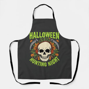 Halloween Jacht Nacht Schedel Zeis Vector Ontwerp Schort