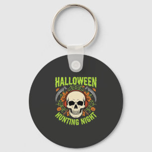 Halloween Jacht Nacht Schedel Zeis Vector Ontwerp Sleutelhanger